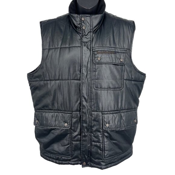 Timberland Other - Timberland Men Blue Quilt Puffer Vest Medium Snap Button Pockets Sleeveless EUC